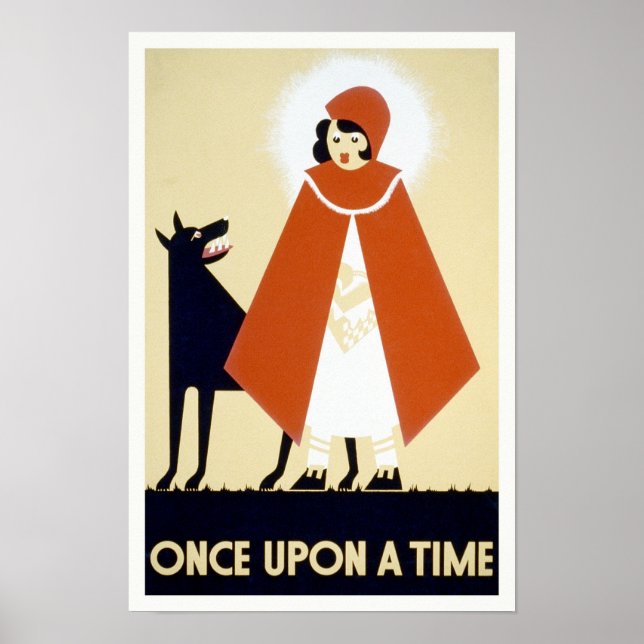 Rödluvan, 1936. Vintage Art Poster (Framsidan)
