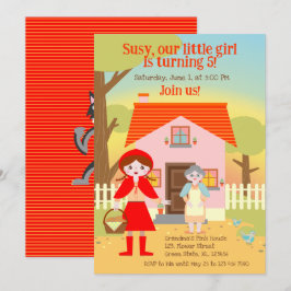 Rödluvan Flicka Födelsedagsfest Inbjudningar