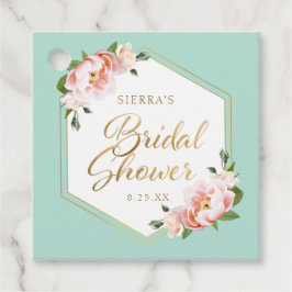 Rödmånadskräm Rosa Mintgrön Guld Geometrisk Bröllo Gåvor Etiketter