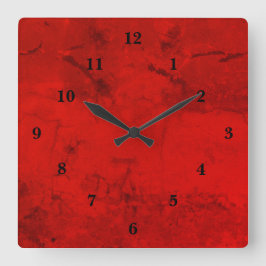 Rödmarmor, regnbåge fyrkantig klocka