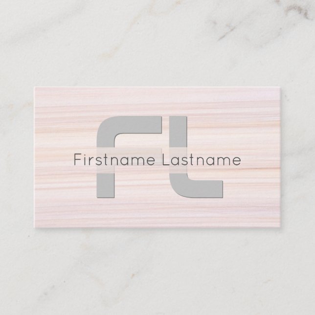 Rödmarmor, yta elegant, monogramremsor visitkort (Framsida)