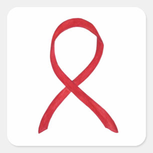 Rödmedvetandegrad Band Art Anpassningsbar Decal St Fyrkantigt Klistermärke