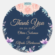 Rödmörkt Rosa och Marinblått Blommigt Elegant Mode