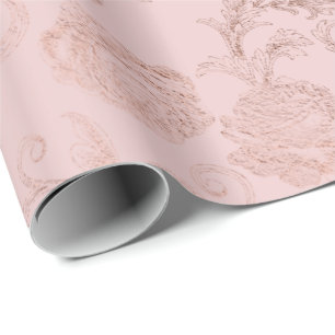 Rodna damastast rosa rosguld för Sparkly diamante Presentpapper