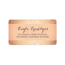 rodna guld- blom- bröllop adressetikett