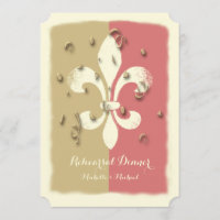 Rodna guld- Konfetti Fleur de Lis händelseinbjudan