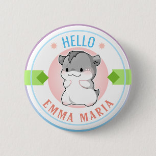Rodna hejer för namn för Chibi Hamsteranpassade Knapp