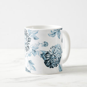 Rodna krickablått- & vitvintage blom- Toile No.2 Kaffemugg