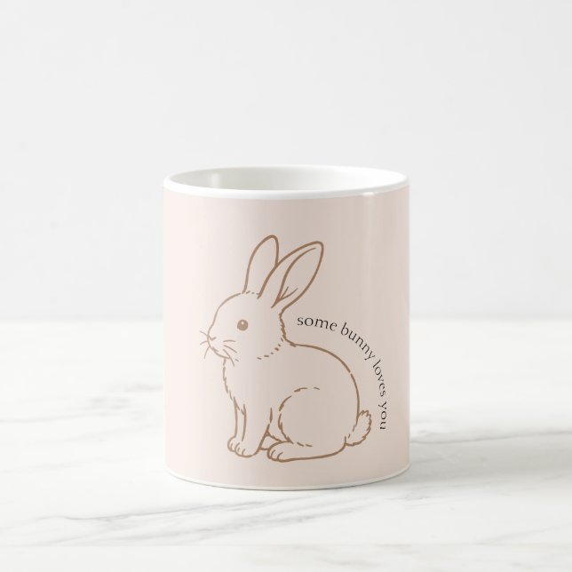 Rodna lite Kanin älskar dig skiss Kaffemugg (Center)