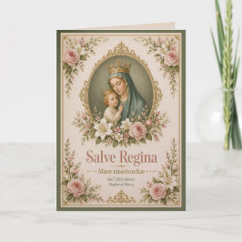 Rodna Marian Salve Regina Katolsk Andaktsbok Kort