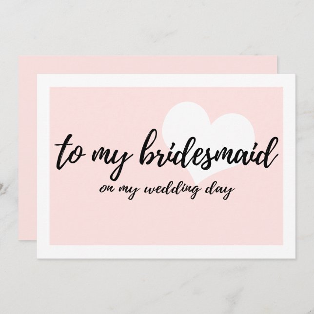 Rodna nolla för rosor min brudtärna på min inbjudningar (Fram/baksida)