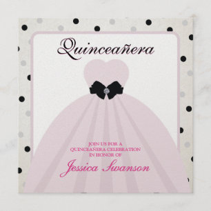 Rodna och svart Quinceanera för elegant lavendel Inbjudningar