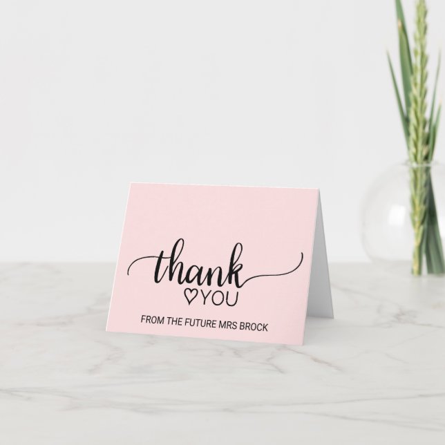 Rodna rosa Calligraphymöhippatack Tack Kort (Framsida)