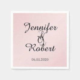 Rodna rosa elegansbröllopservett pappersservett