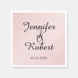 Rodna rosa elegansbröllopservett pappersservett