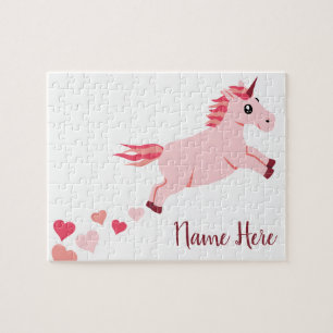 Rodna rosa hjärtaUnicorn Pussel