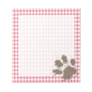 Rodna rosa Houndstooth; Tasstryck Anteckningsblock