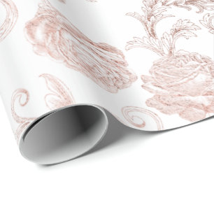 Rodna rosa rosguld pudrar delikat kunglig vit presentpapper