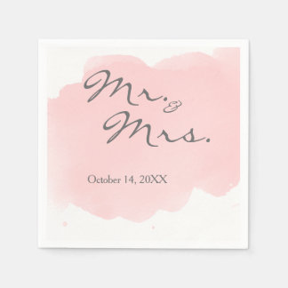 Rodna rosa servett för vattenfärgHerr Fru