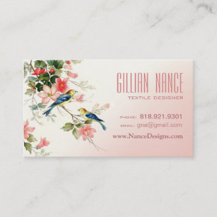 Rodna rosa vit för vintagelove birds visitkort