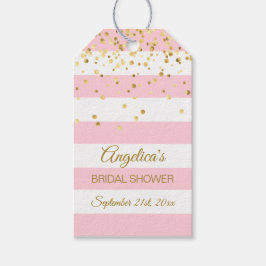 Rodna rosa vit görar randig den guld- möhippan presentetikett