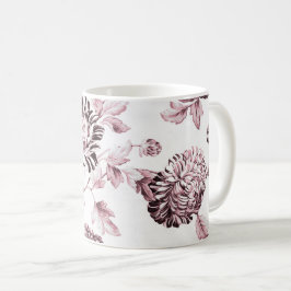 Rodna rosa- & vitvintage blom- Toile No.2 Kaffemugg