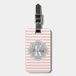 Rodna rosarandar med den gråa monogramen bagagebricka