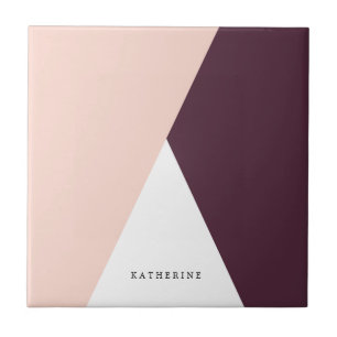 Rodna rosor för elegant & burgundy geometriska kakelplatta