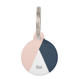 Rodna rosor för elegant & marinblåa geometriska djurbricka