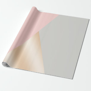 Rodna rosor, grå färg & rosa guld- geometriska presentpapper