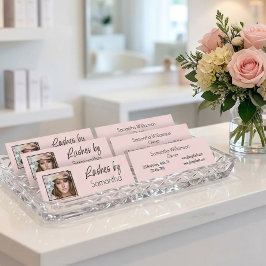 Rodna svarta skript foto ögonfransar mini visitkort