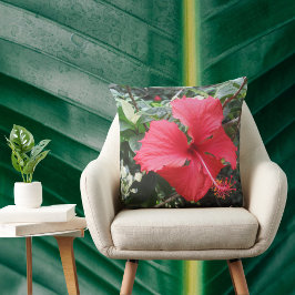 Rödnäbbad hibiscus tropisk kudde