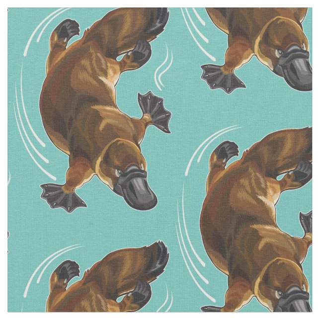 Rödnäbbad platypus tyg (Närbild)