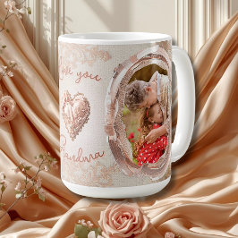 Rodnad Arvstycke Hjärtformad Familjefoto Minnessku Kaffemugg