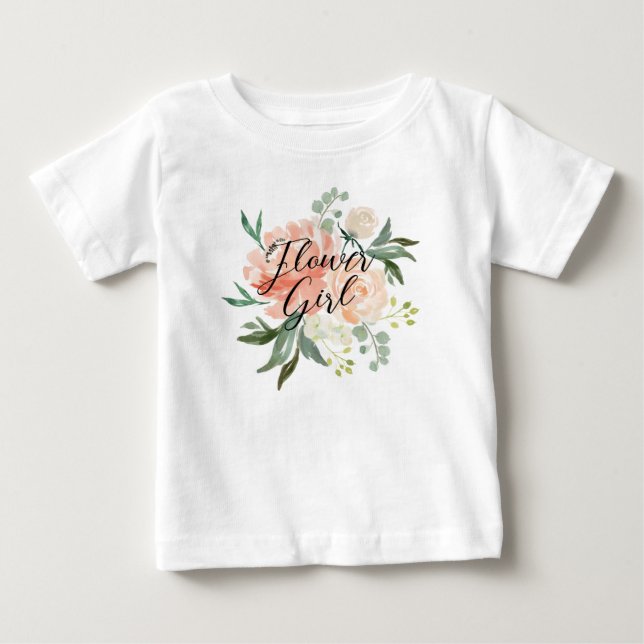Rodnad Blommig Floraltjej Tee Shirt (Framsida)