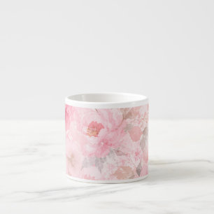 Rodnad Blomning Akvarell Blomma Espressomugg