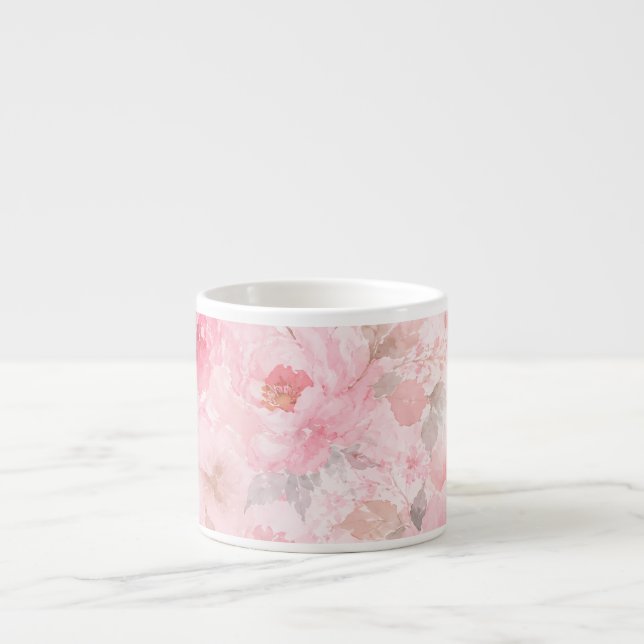 Rodnad Blomning Akvarell Blomma Espressomugg (Framsidan)