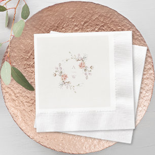 Rodnad blomsterbokstavsmöhippa servetter