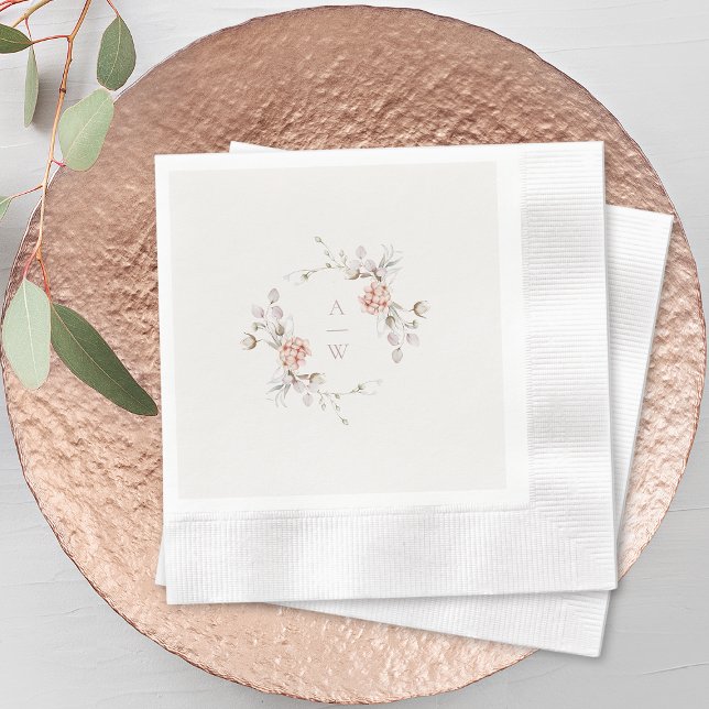 Rodnad blomsterbokstavsmöhippa servetter (Skapare uppladdad)