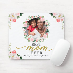 Rodnad blomsterkrans Bästa mamma någonsin mors dag Musmatta