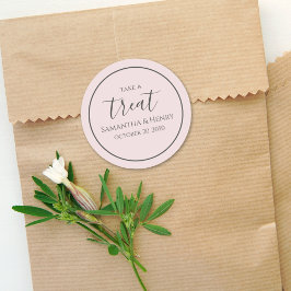 Rodnad Bröllop Enkel Kalligrafi Skrift Godis Runt Klistermärke