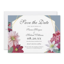 Rodnad Burgunder Blommig Guld Stoftig Blå Bröllop