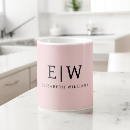 Rodnad Damigam Script Monogram Namn Modern Kaffemugg