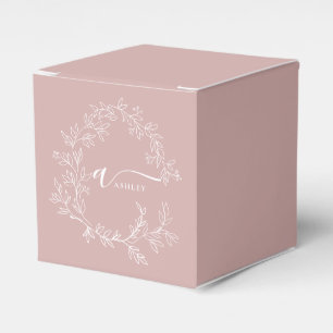 Rodnad Dammig Rosa Flickaktig Skrift Monogram Namn Presentaskar