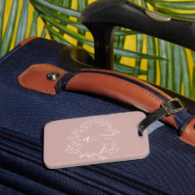 Rodnad Dammig Rosa Flickaktig Skript Monogram Namn