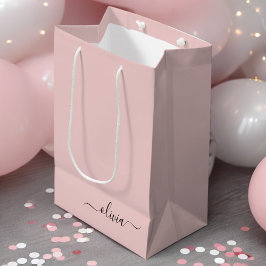 Rodnad dammig rosa modern script flickaktigt monog