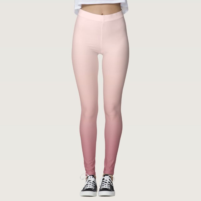 Rodnad Dammt Rosa Gradient Leggings (Framsida)