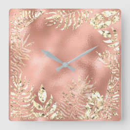 Rodnad för metall Champaigne för guld- tropiskt Fyrkantig Klocka