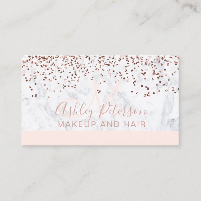 Rodnad för monogram för konfettiar för visitkort (Framsida)