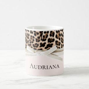 Rodnad Leopard Vit Slöja  Kaffemugg